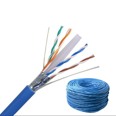 Wewnętrzny kabel sieciowy 4P skrętka 0,57 mm Cat6 LAN, niebieski kabel Cat6