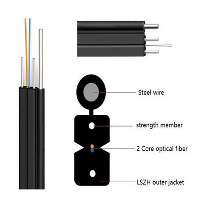 2-żyłowy samonośny kabel światłowodowy z drutu stalowego FTTH GJYXCH