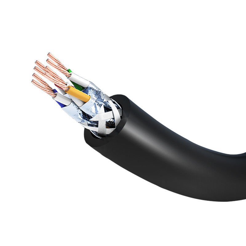 Czarny stabilny 1M 2M 3M 5M 10M 24AWG 4 pary kabla krosowego Cat7