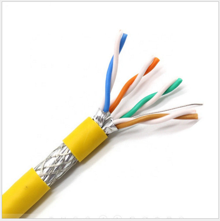 Folia aluminiowa 0,58 mm Przewód izolacyjny HDPE PVC SFTP Cat6a, kabel Ethernet Cat6a