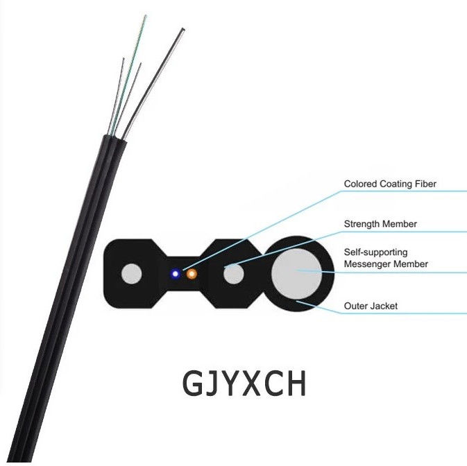 FTTH G652 jednomodowy 2-rdzeniowy 4-rdzeniowy kabel światłowodowy, kabel światłowodowy Ethernet