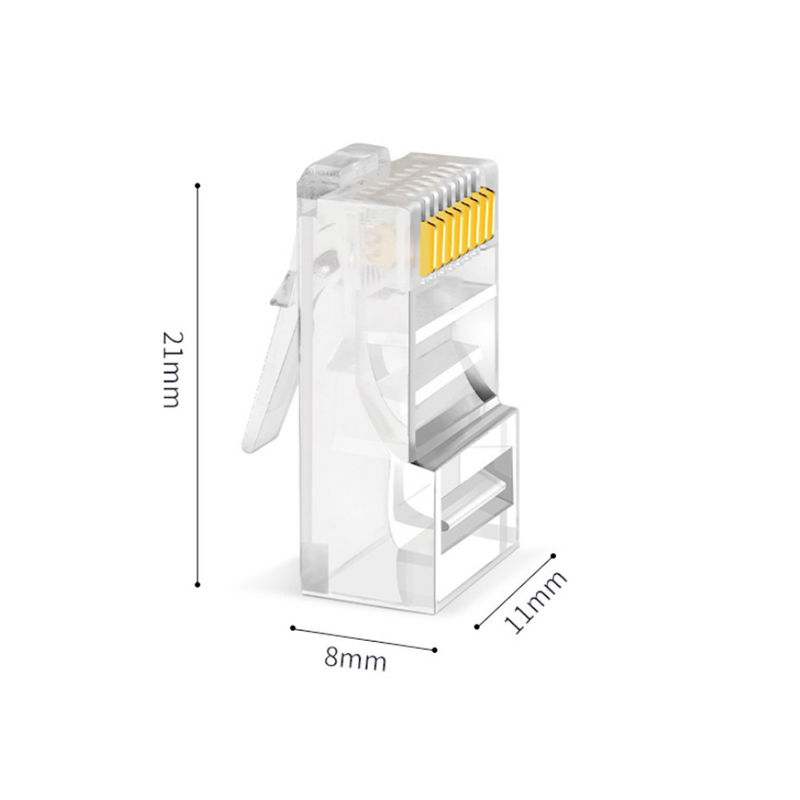 Ethernet Cat5 Cat6 8P8C Złącze RJ45 Męskie UTP Nieekranowana beznarzędziowa wtyczka modułowa z kryształową głowicą