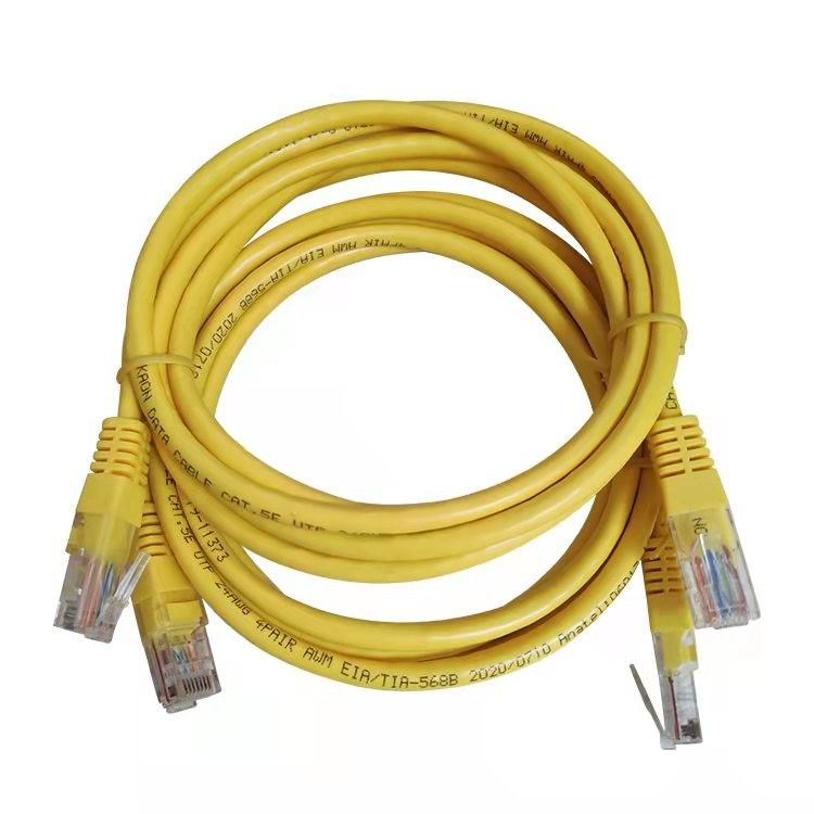 Kabel UTP Cat5 Żółty kabel krosowy Kabel Ethernet Cat5e do komputera i routera